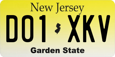 NJ license plate D01XKV