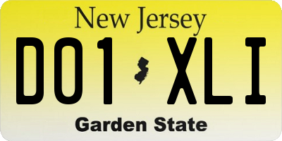 NJ license plate D01XLI