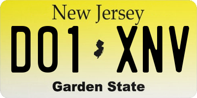 NJ license plate D01XNV