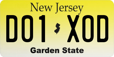 NJ license plate D01XOD