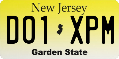 NJ license plate D01XPM