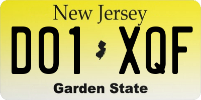 NJ license plate D01XQF