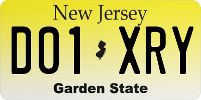 NJ license plate D01XRY