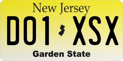NJ license plate D01XSX
