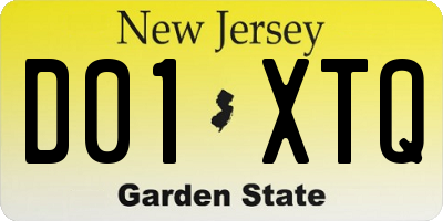 NJ license plate D01XTQ