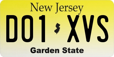 NJ license plate D01XVS