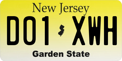 NJ license plate D01XWH