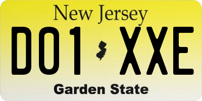 NJ license plate D01XXE