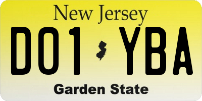 NJ license plate D01YBA