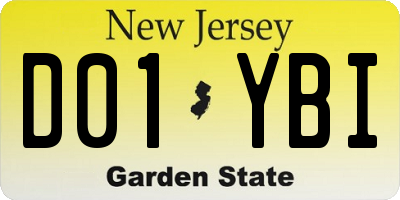 NJ license plate D01YBI