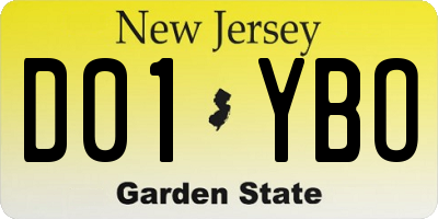 NJ license plate D01YBO
