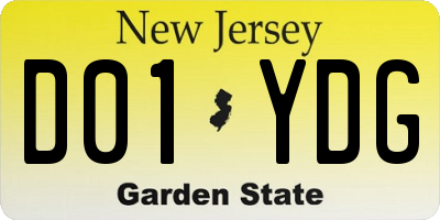 NJ license plate D01YDG