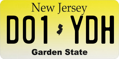 NJ license plate D01YDH