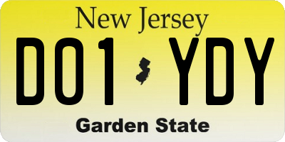 NJ license plate D01YDY