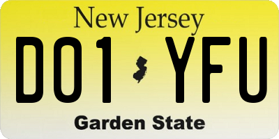 NJ license plate D01YFU