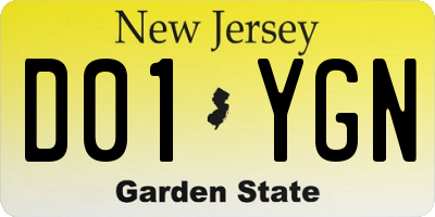 NJ license plate D01YGN