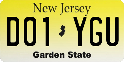 NJ license plate D01YGU