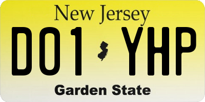 NJ license plate D01YHP