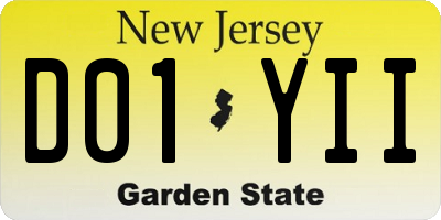 NJ license plate D01YII