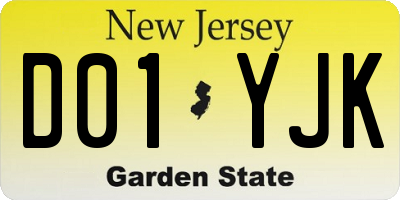 NJ license plate D01YJK
