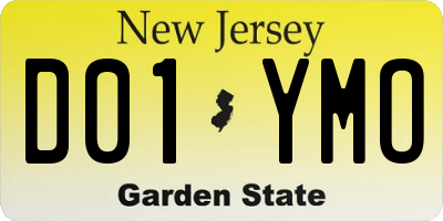 NJ license plate D01YMO