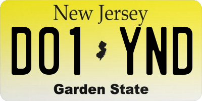 NJ license plate D01YND