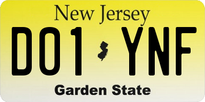 NJ license plate D01YNF