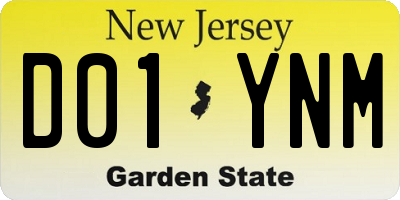 NJ license plate D01YNM