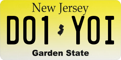 NJ license plate D01YOI