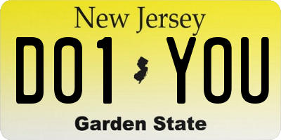 NJ license plate D01YOU