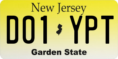 NJ license plate D01YPT