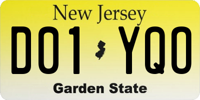 NJ license plate D01YQO