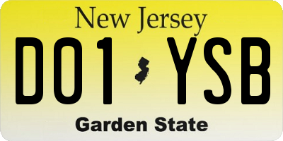 NJ license plate D01YSB