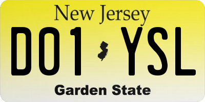NJ license plate D01YSL