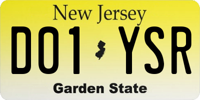 NJ license plate D01YSR