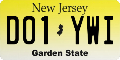 NJ license plate D01YWI