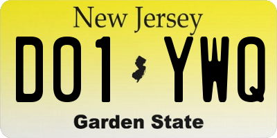 NJ license plate D01YWQ