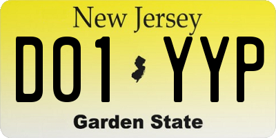 NJ license plate D01YYP