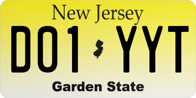 NJ license plate D01YYT