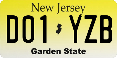 NJ license plate D01YZB