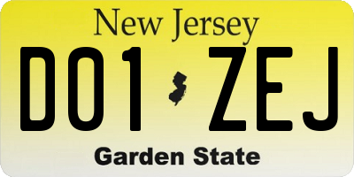 NJ license plate D01ZEJ