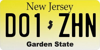 NJ license plate D01ZHN