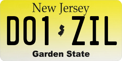 NJ license plate D01ZIL