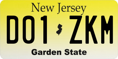 NJ license plate D01ZKM