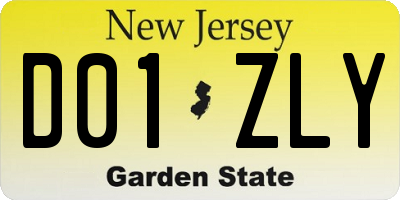 NJ license plate D01ZLY