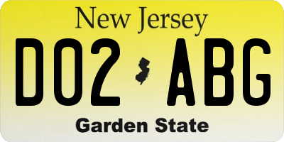 NJ license plate D02ABG