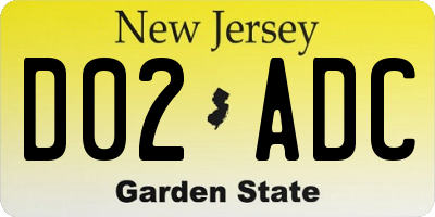 NJ license plate D02ADC
