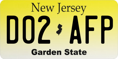 NJ license plate D02AFP