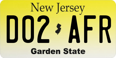 NJ license plate D02AFR