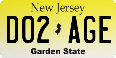 NJ license plate D02AGE